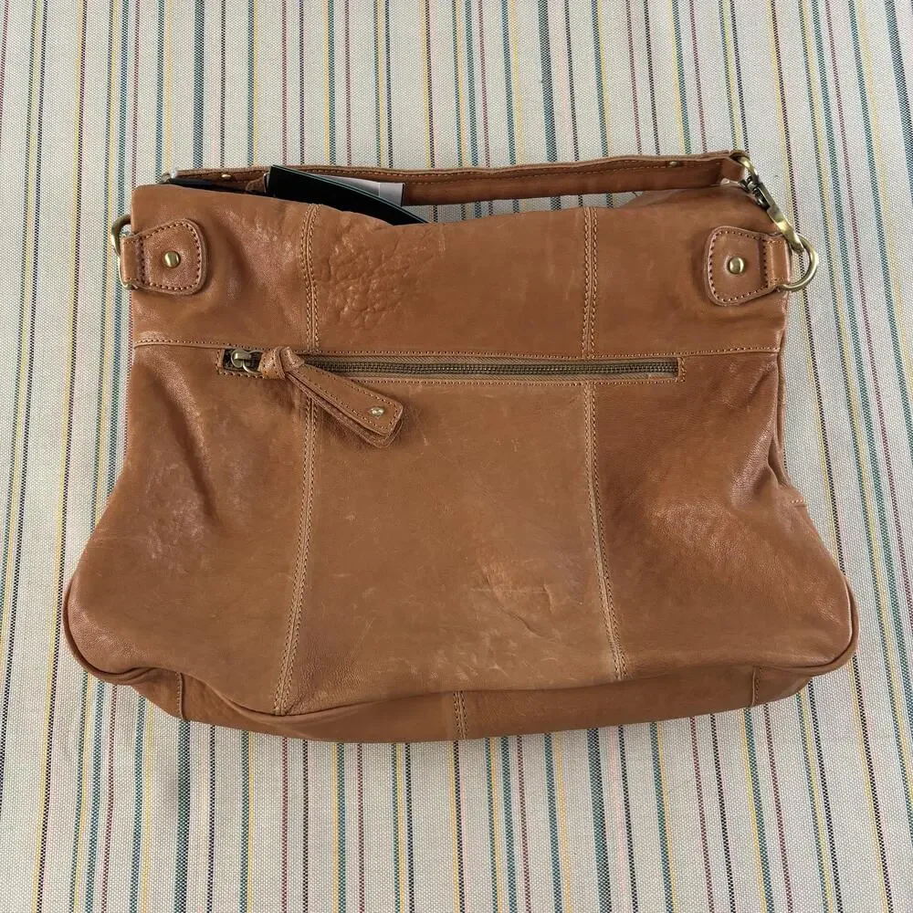 Chocolat Blu Leather Bag Womens Tan Brown Convertible Shoulder Crossbody NWT
